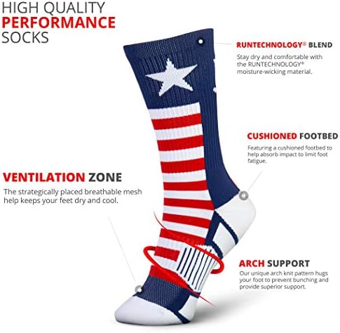 ג ' ולקטלקספורט הוקי ארוגה גרביים אמצע עגל / ארצות הברית / אדום ולבן וכחול | מידות נוער ומבוגרים